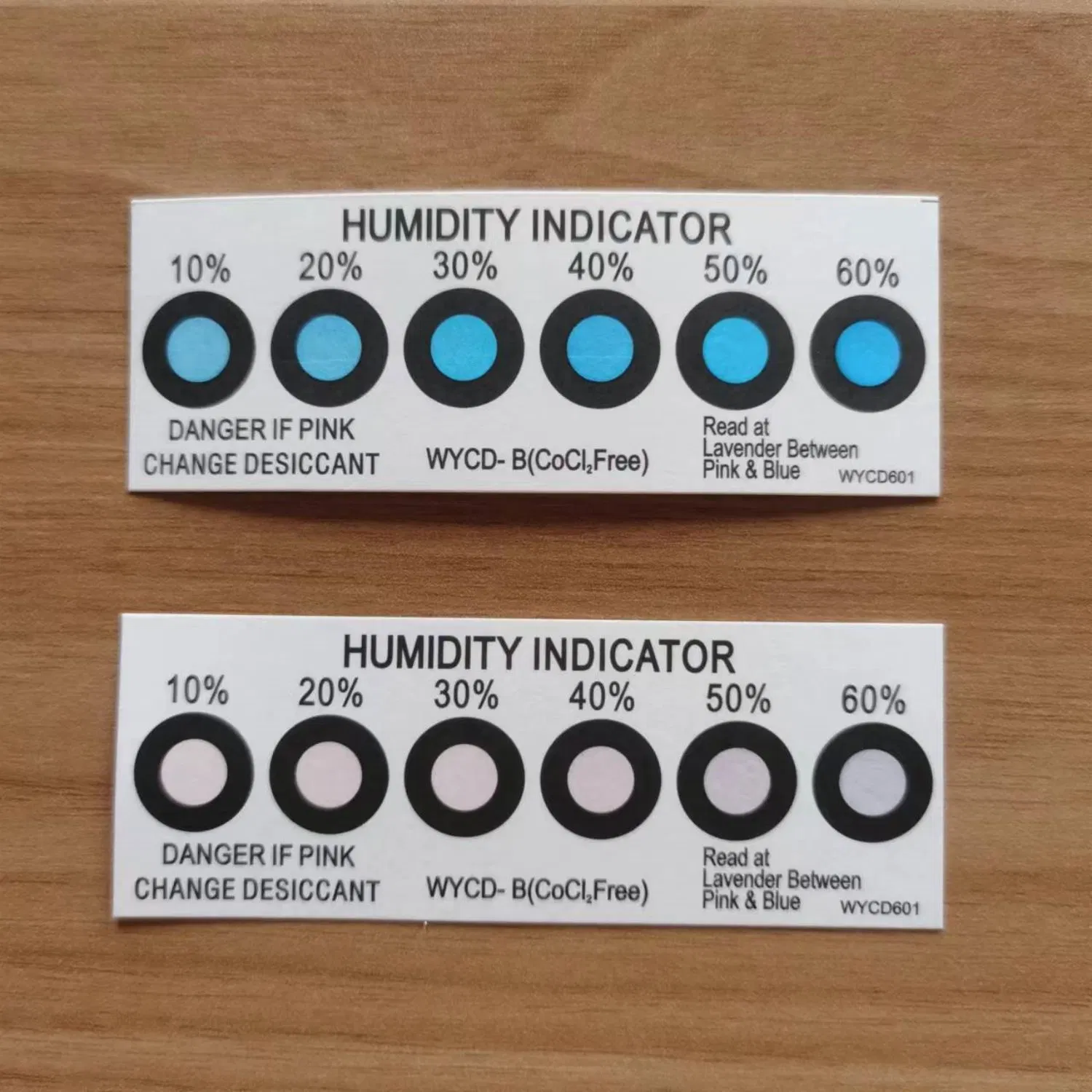 6 Dots 10%-60% Blue to Pink Cocl2 Free Humidity Indicator Hic for Computer Parts/PCB/IC