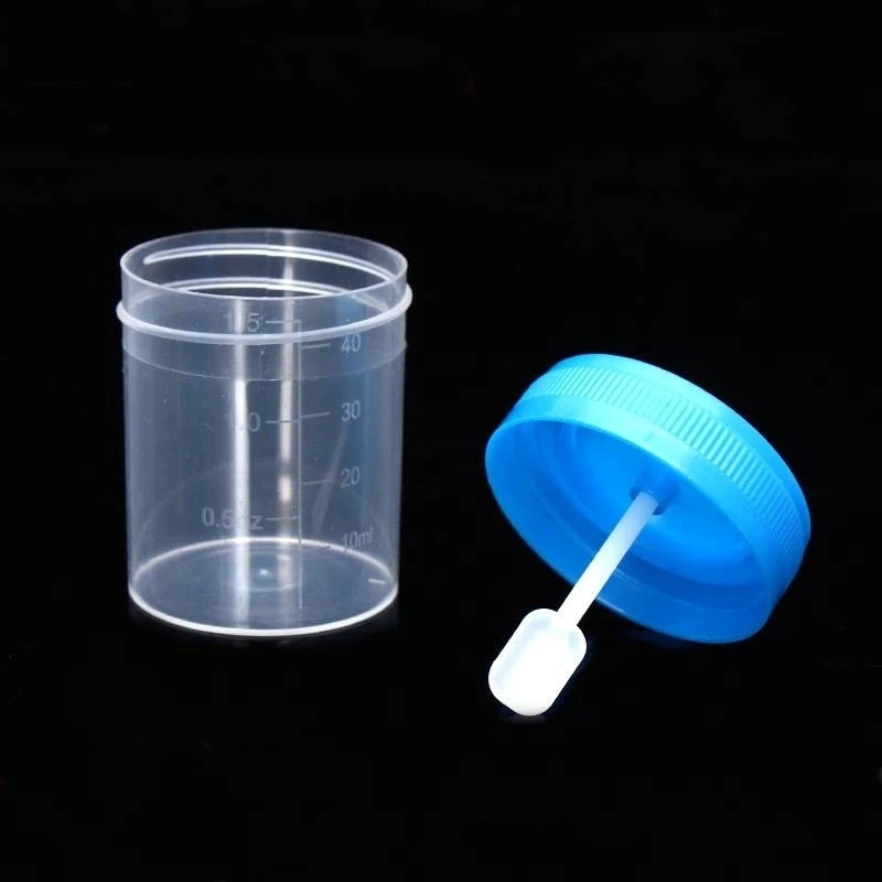 Cheap Disposable Medical Stool Urine Collection Cup Container with Spoon FDA Ce ISO