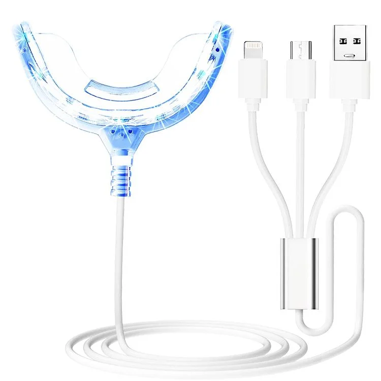 Portable Cost- Smart USB Connected I-Phone/Android/Type-C Cold Light Teeth Whitening Kit with LED Light, Effective Daily Home