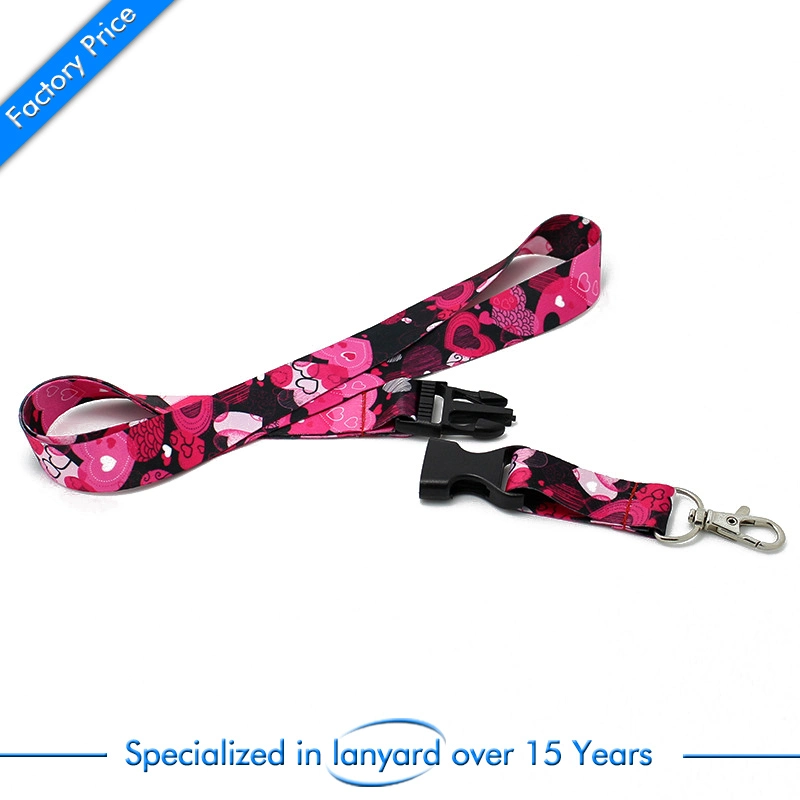 Custom Hot Sale Printed Polyester Woven Nylon Tubular Card Holder Keychain Dye Sublimation Heat Transfer Printing Neck Strap Lanyard Webbing Ribbon