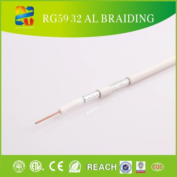Manufacturer High Quality RG6 Rg59 Rg11 CATV & CCTV Communication Cable with Power Composite Siamese Coaxial Cable