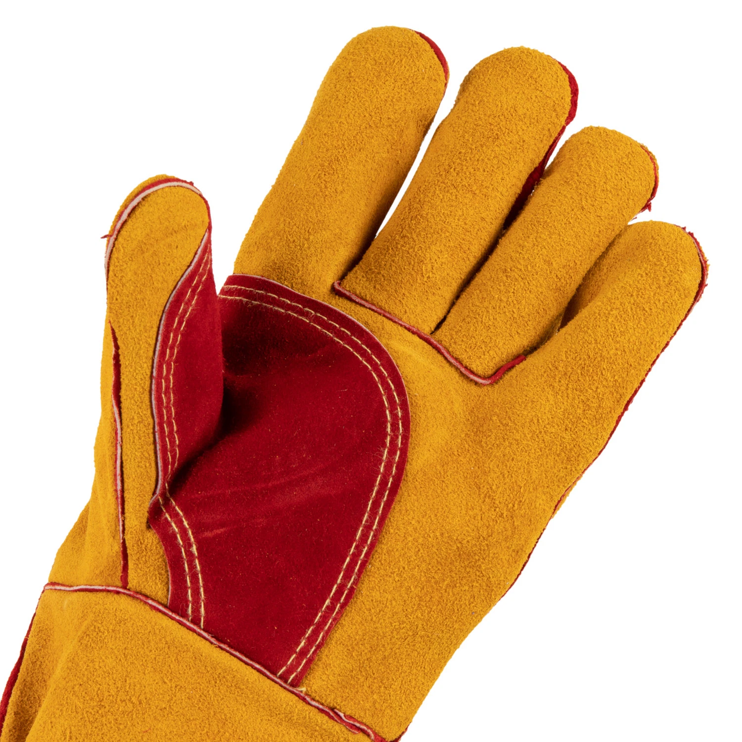 Top Grade 14" Cow Split Leather Welding Work Glove with Reinforced Palm for Winter