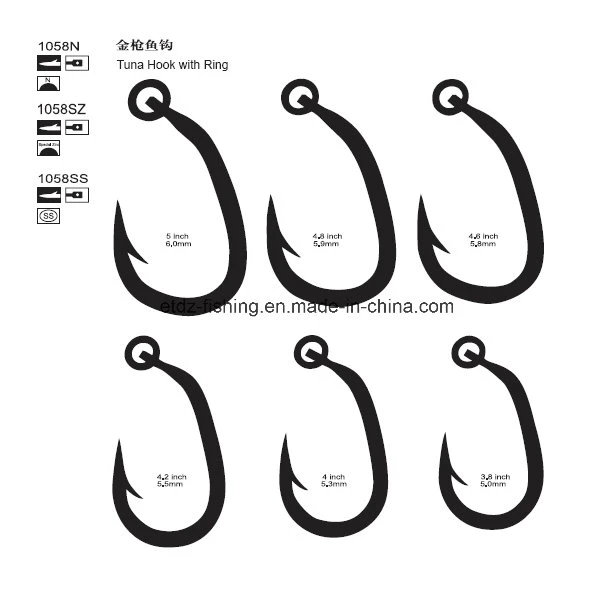 Big Game Tuna Hook with Ring Wide Gape Carp Fishing Hooks