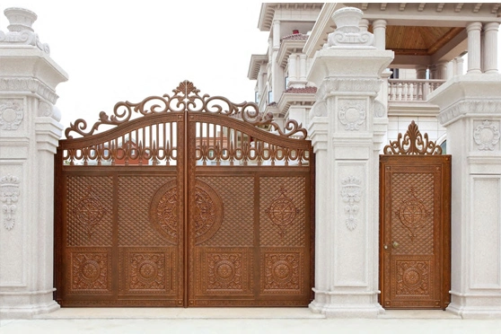 Luxury Modern Outdoor Beautiful Casted Aluminum Entrance Gate Decoration Exterior for Courtyard