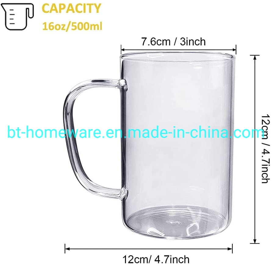 200ml/300ml/500ml High Borosilicate Glass Mug for Tea Coofe Beer Jucie Water