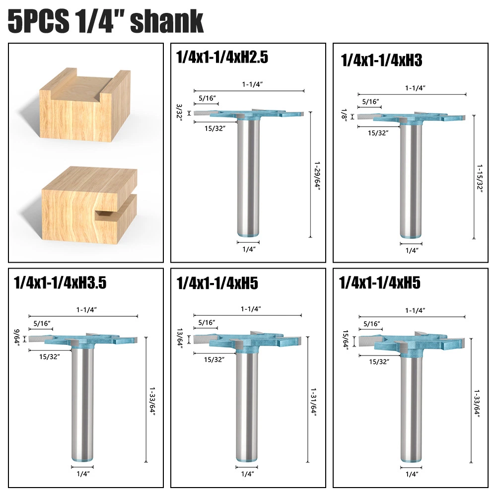 Four Blade T-Shaped Slotting Cutter Woodworking Milling Cutter