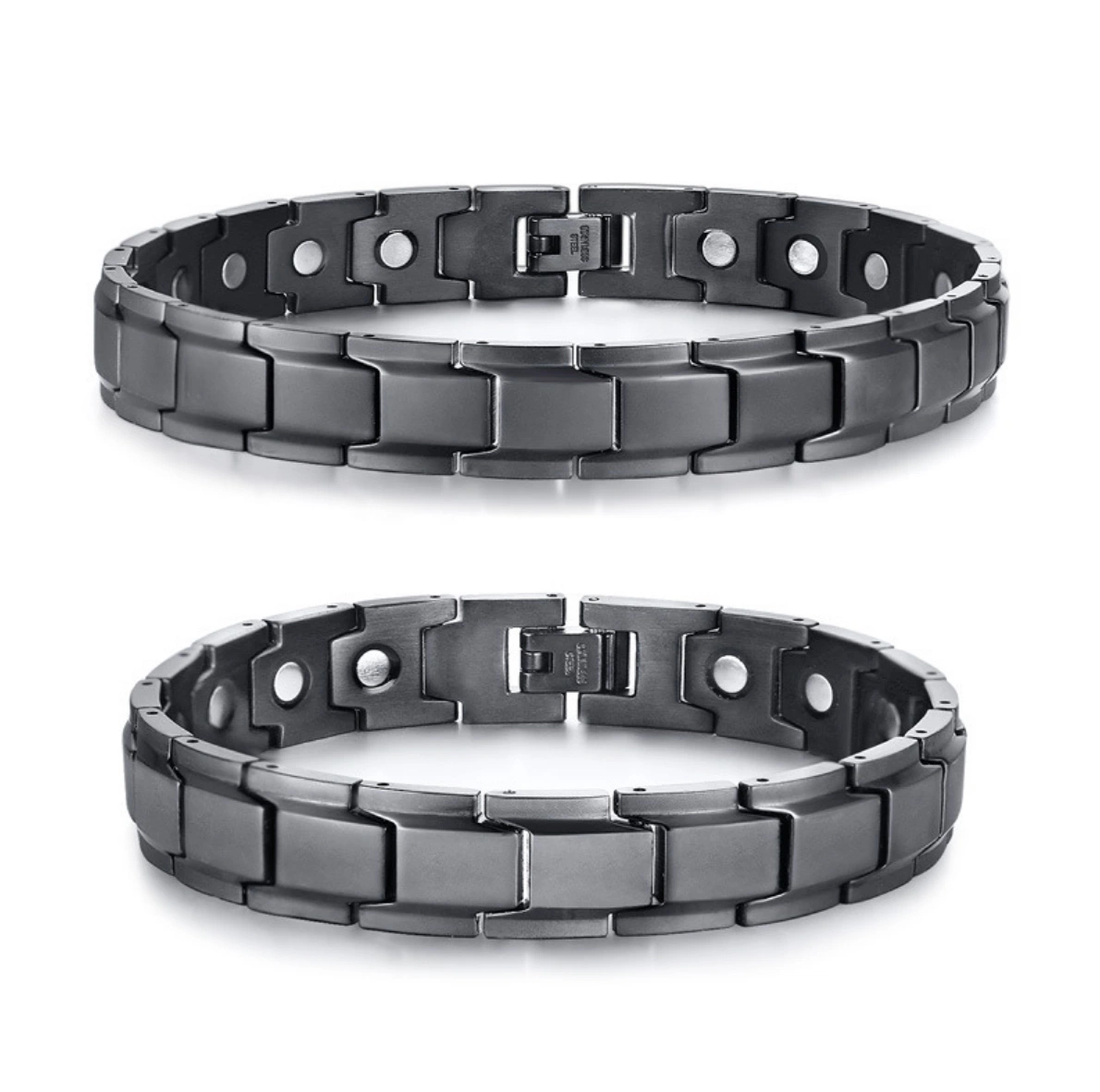 New Men&rsquor; S Black Anklet and Bracelet, Stainless Steel Magnetic Anklet Bracelet Wholesale