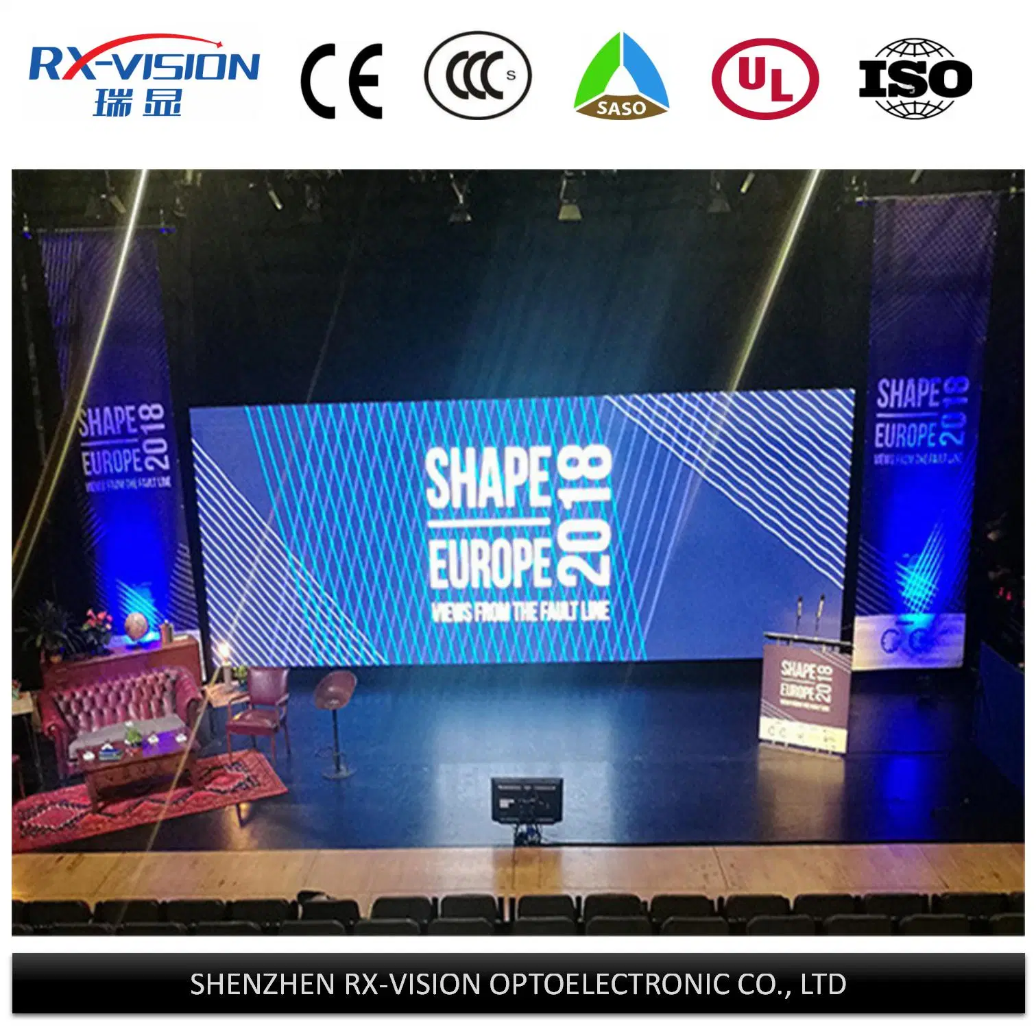 500 x 500 mm LED-Panel SMD212 Stufen LED Pantalla