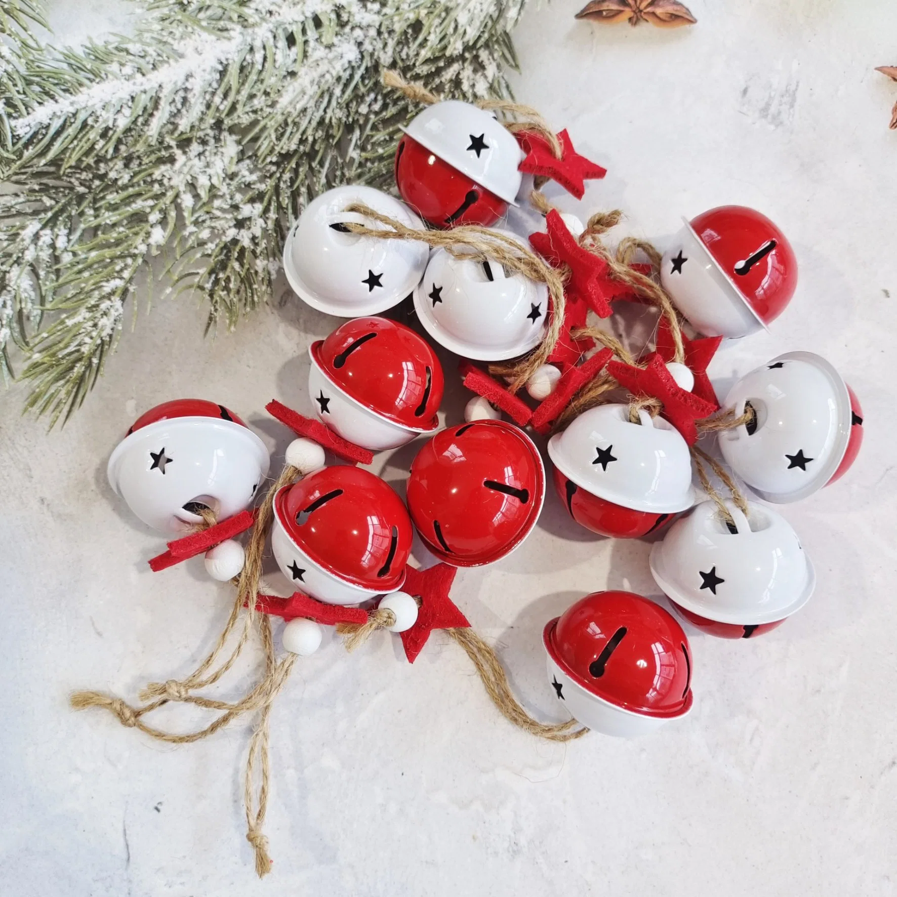 12PCS/Set Manufacturer Supply Christmas Bell Household Handicraft Pendant Christmas Bells