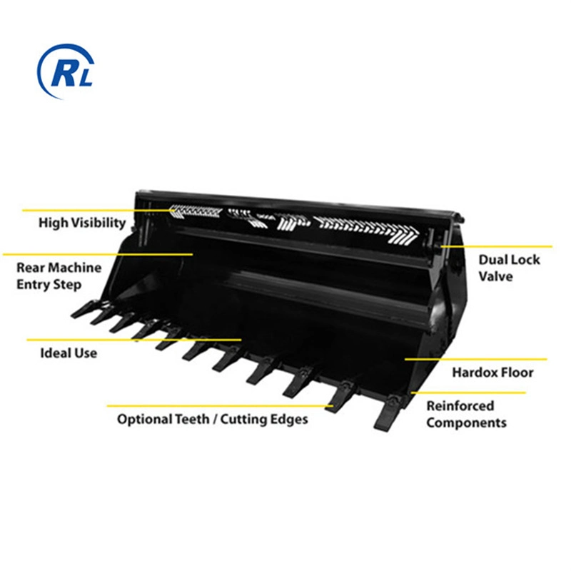 Qingdao Ruilan OEM and Customize Loader Bucket For1000kg Small Loader Front Discharge Mini Wheel