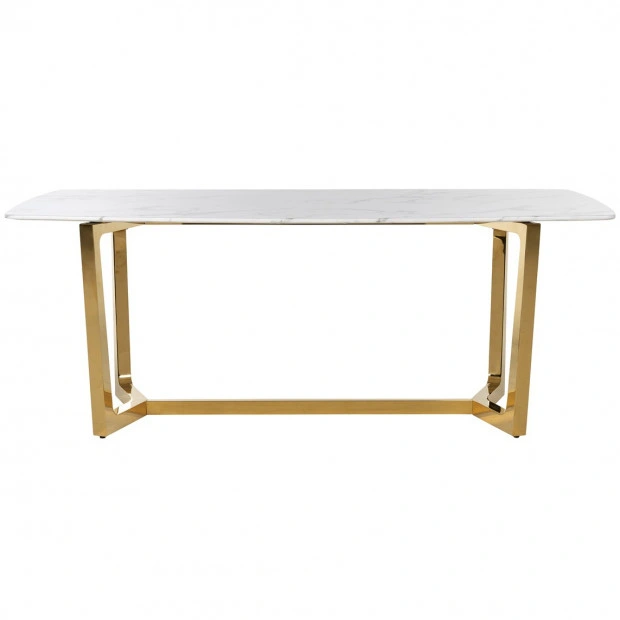 Modern Furniture Free Sample Ceramic Adjustable Gold Dining Table