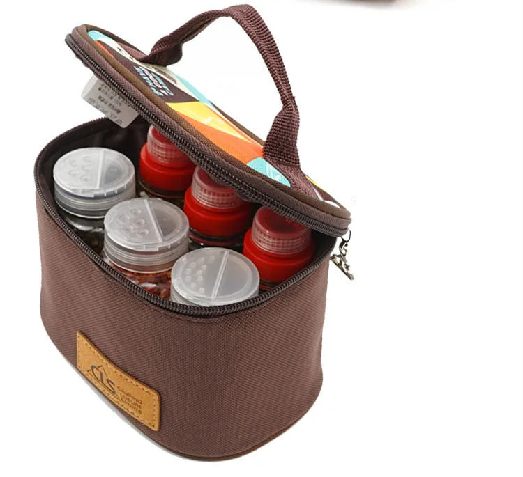 Kit d'épices Coffret 6 pièces Pet Portable salière et poivrière Camping Spice conteneurs avec un sac de stockage