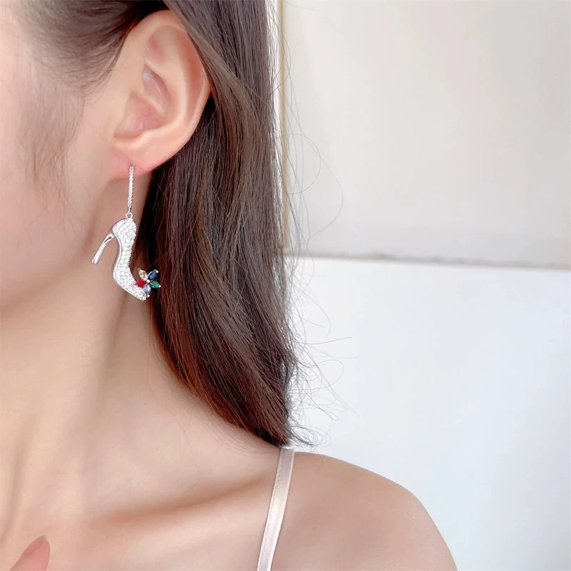 Brass & CZ Ear Post Earring Fashion Jewelry Jewellery