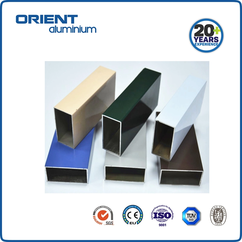 Orient Aluminum Profile Manufacturer Wooden Color Extrusion Profile Square Shape Hardness Hw10 Aluminum Alloy