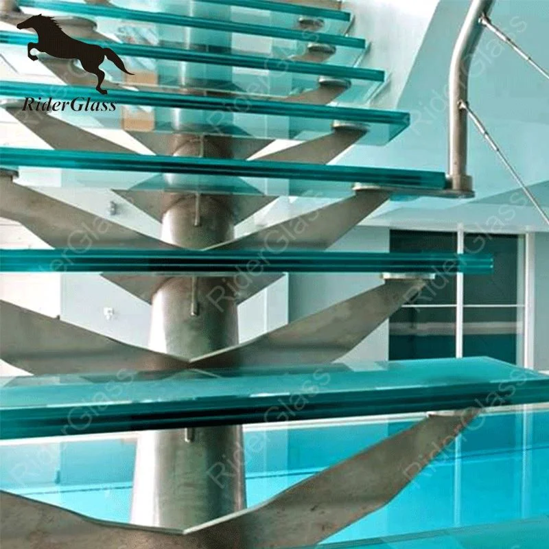 3-19mm Modern Family Curved Glass Stairs Suppliers