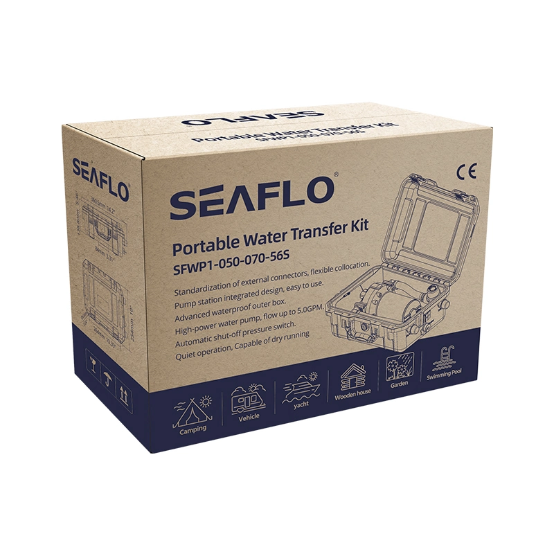 Kit de pompe de lavage OEM Seaflo sans flexible spiralé 12 V CC Pompe à eau pour bateaux de voiture Fish Boxes pompe de nettoyage