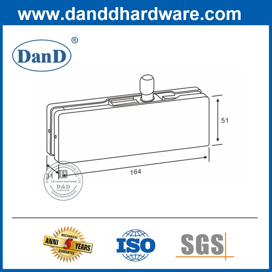 SS304 Office Door Over Panel Patch Fitting Glass Hardware