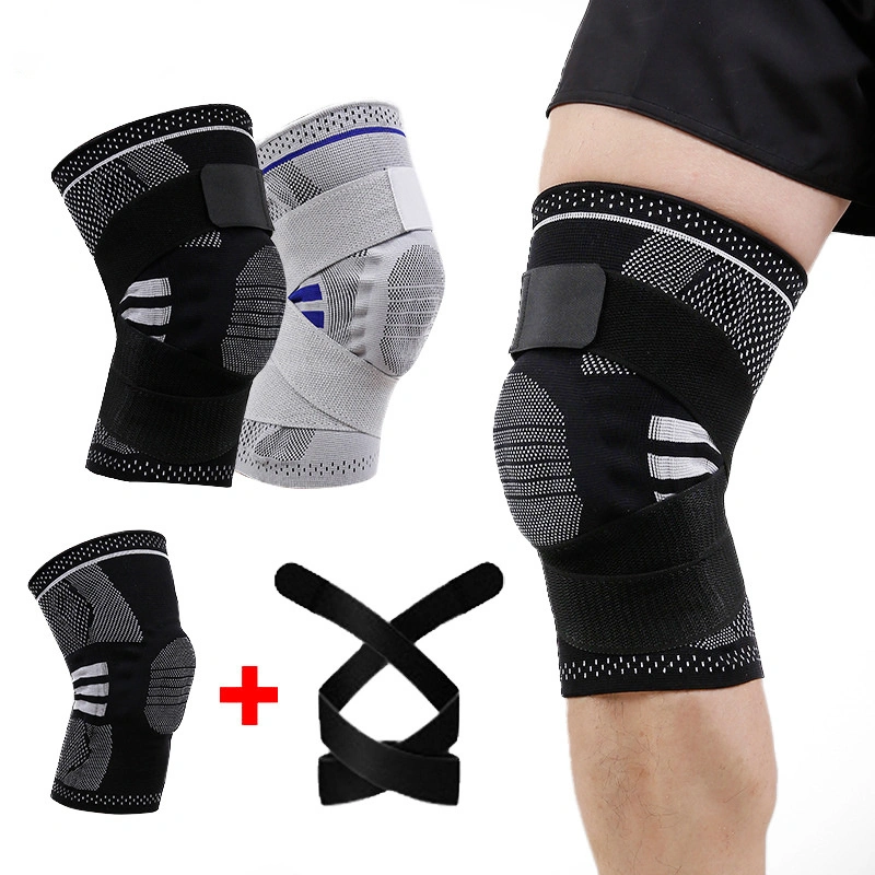 Fit Skin Comfortable Strap Adjustable Knee Pads Protect Knee Patella Nylon Silicone Pad Sports Knee Pads