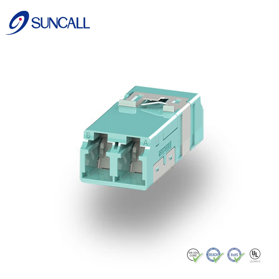 LC Duplex Slim-Pack avanzada Adaptador de obturador interno Sm mm Original Suncall APC Adaptador de conector de fibra óptica acoplador SC de fibra de FTTH Telecom &amp; Centro de datos