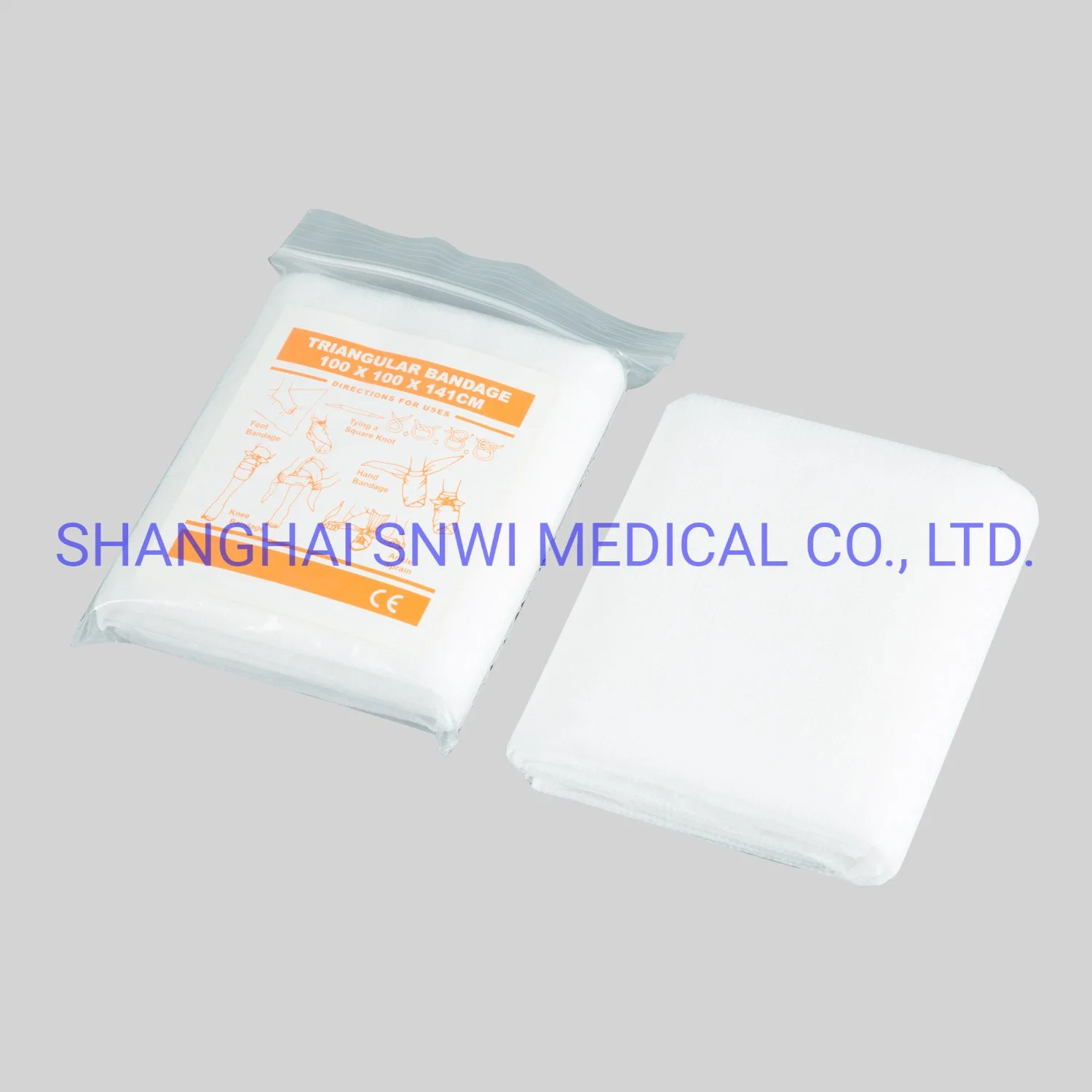 Disposable Medical Cotton Gauze Triangular Bandage with Safety Pins