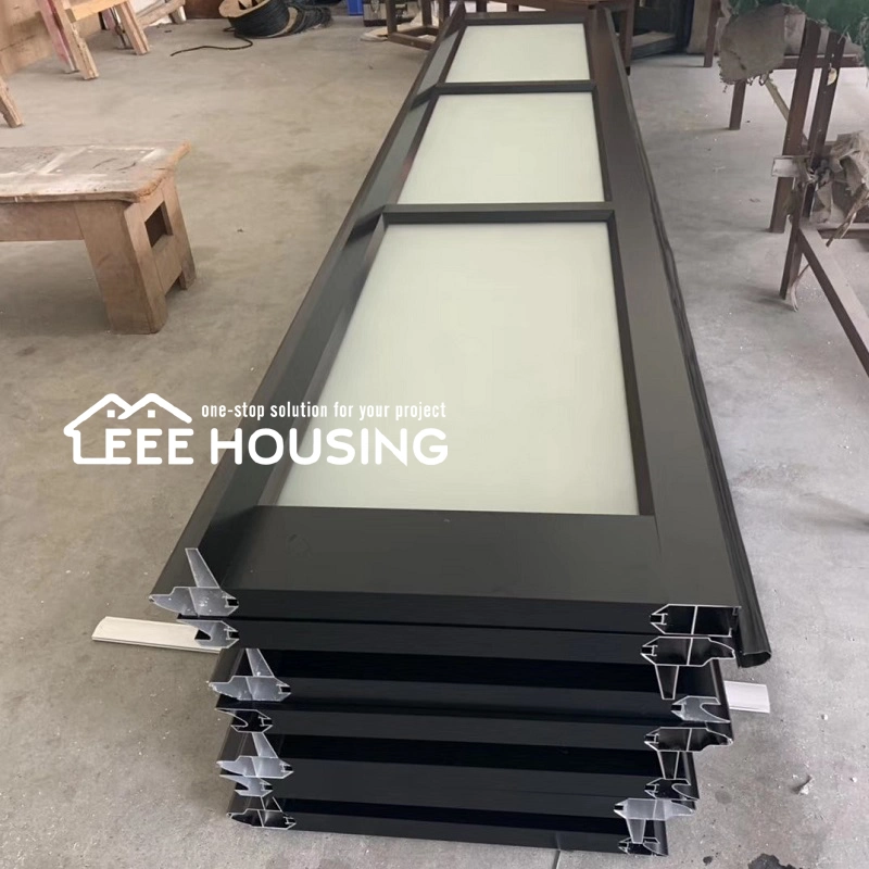 China Factory Supply Aluminiumlegierung Frosted Glass Modern New Black Kombinierte Automatische Garagentür