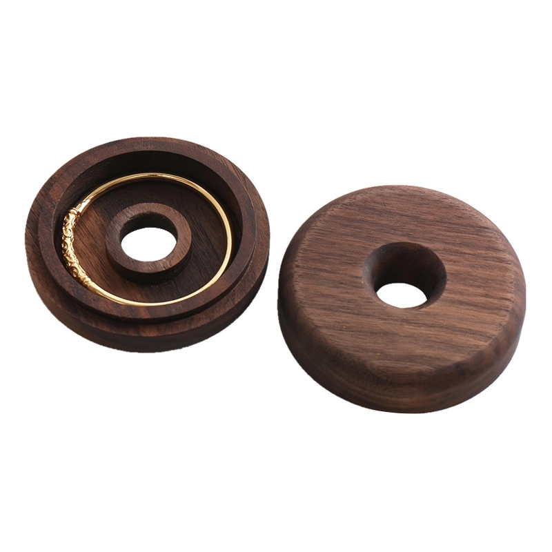 Circular Wooden Jewelry Storage Box Creative Storage Items