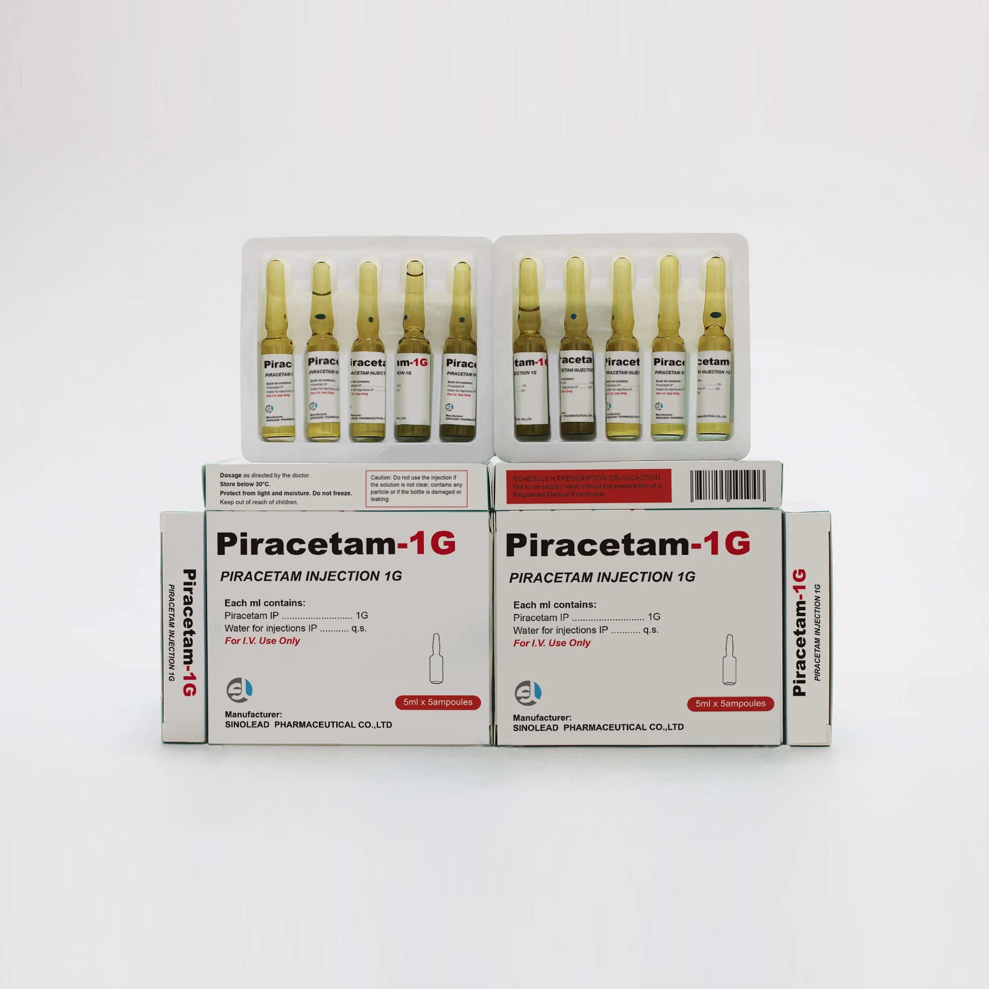 Inyección de Piracetam 1g. 5ampoules/Caja