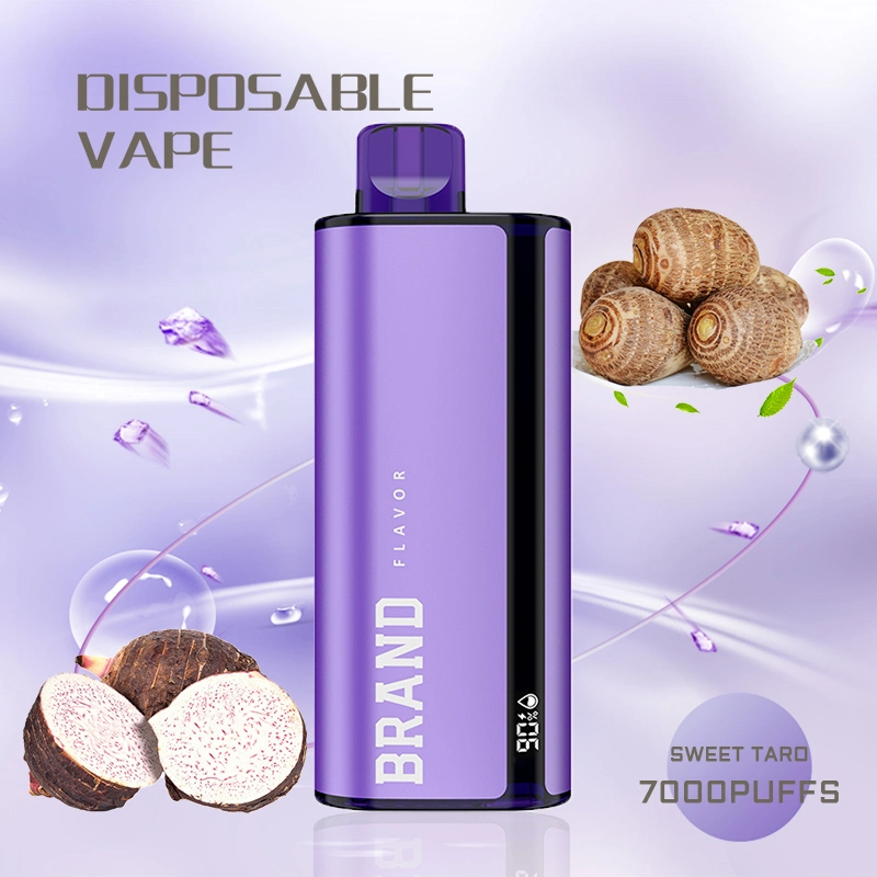 ميش كويل 7000 أطواق مافحة قلم سجائر إلكترونيّة يمكن التخلص منها قلم لوح Vapor بشاشة LED لجهاز Flavours سعة 15 مل لتيار هواء قابل لإعادة الشحن