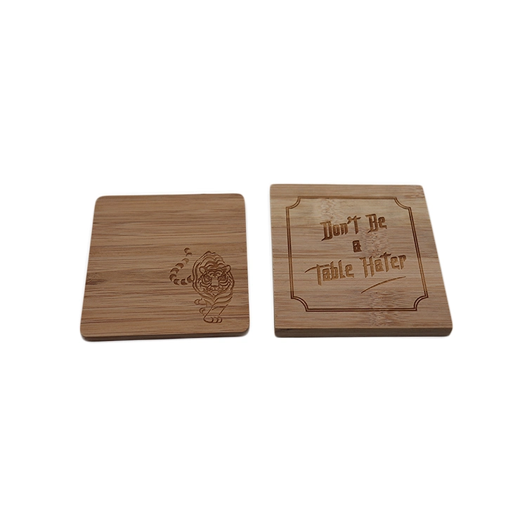 10*10mm Square Bamboo Coaster 4 PCS in a Bamboo Holder