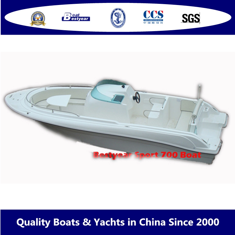 Bestyear 7m Fiberglass Speed Boat for Sport or Fishing