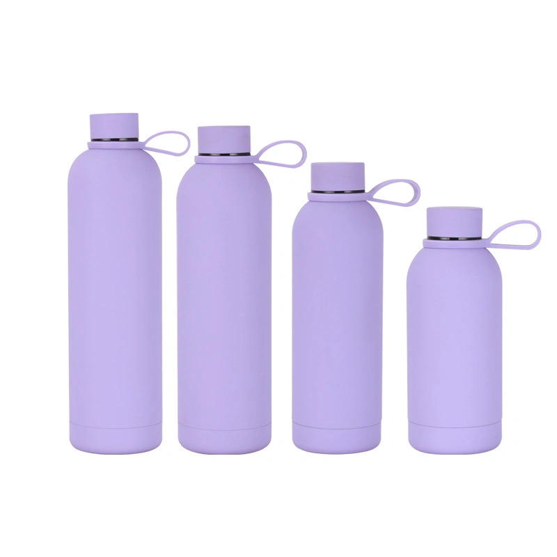 750ml Durable Sports Water Bottle Stainless Steel Vacuum Flask with Strap Lid