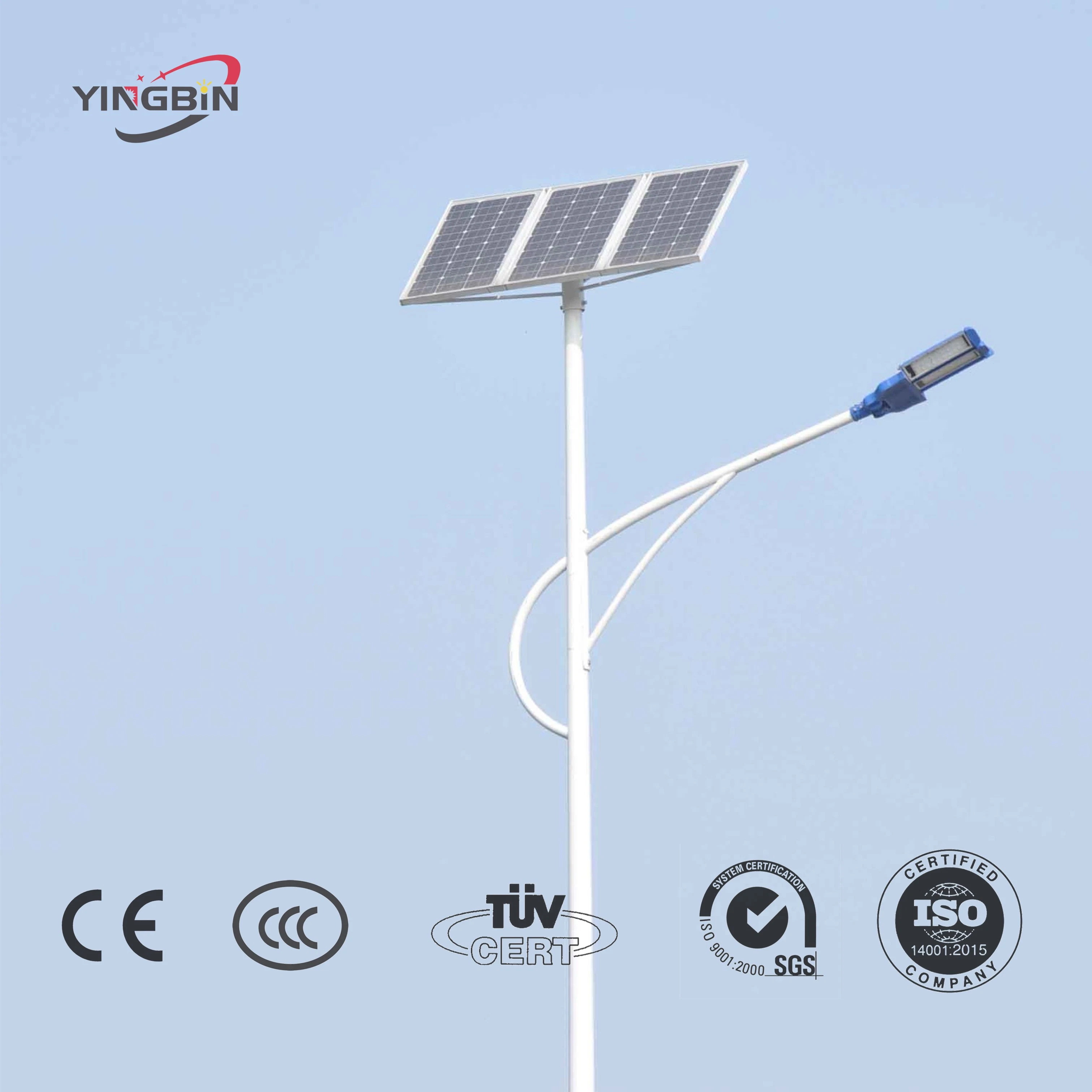 Yingbin 9m 12m 15m Solar LED Street Light Polo para Carreteras urbanas con Panel Solar