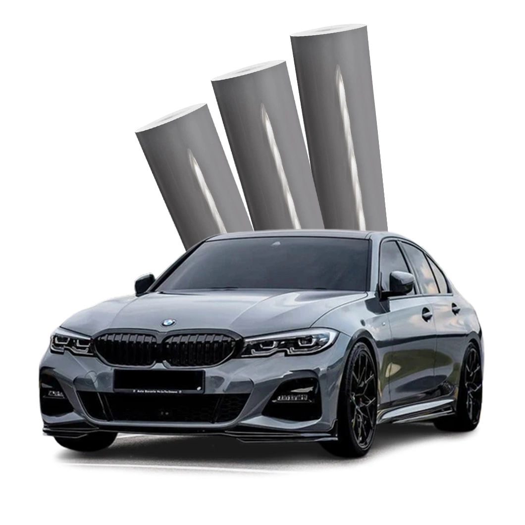 Exterior Accessories Auto Body Wrap Film Satin Ceramic Ice Grey Silver Car Wrap Film