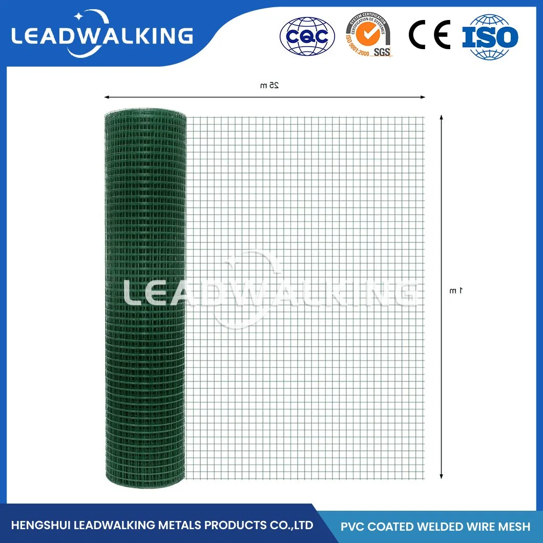 Leadwalking PVC Coated Welded Mesh Manufacturers ODM Custom 2X2 Welded Wire Mesh China Welded Wire Mesh with Plastic Coating for Animal Cage