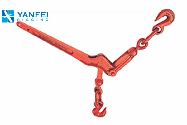 Red Painted Forged Ratchet Type Load Binder with Grap Hooks