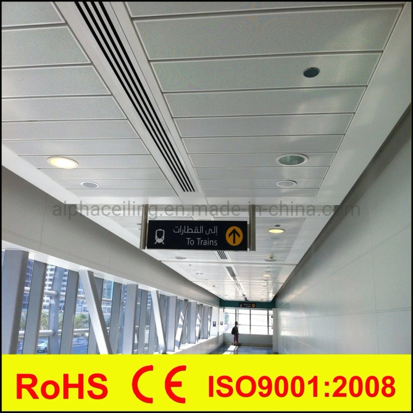 Aluminum Decorative Suspended Panel Metal Hook on Corrugated Ceiling