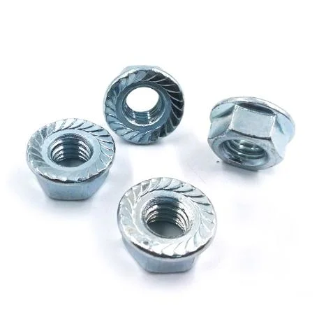 Carbon Steel Plain Black Stainless Steel Hex Flange Nut Carbon Steel M4 Customized DIN6923 Nuts