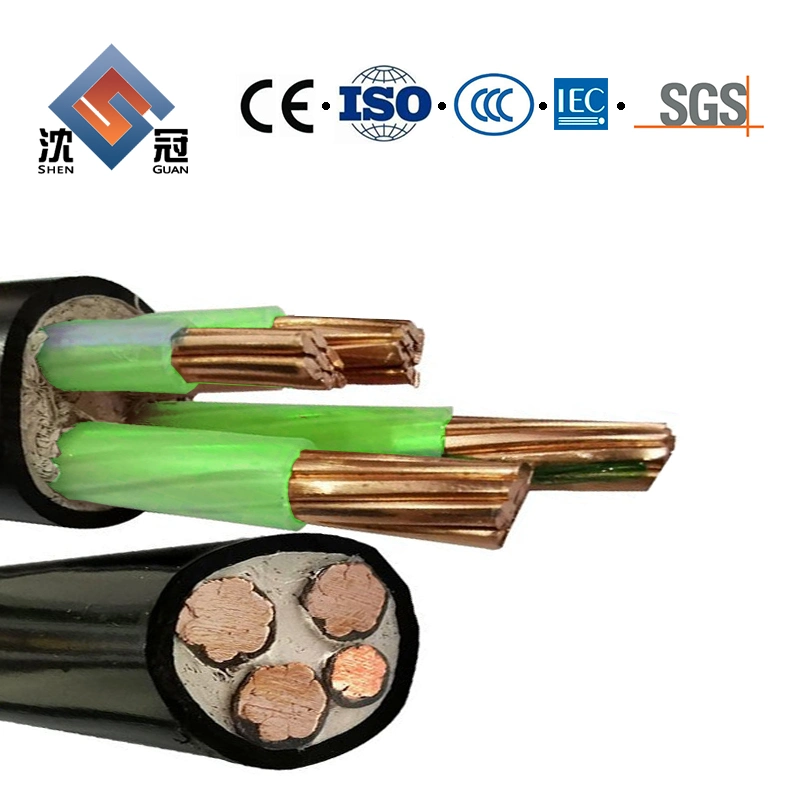 Núcleo de aislamiento XLPE Shenguan 4 Funda de PVC Cu eléctrico subterráneo de vehículos blindados de cable de alimentación de baja tensión de 60m3-240m3desde China Factroy