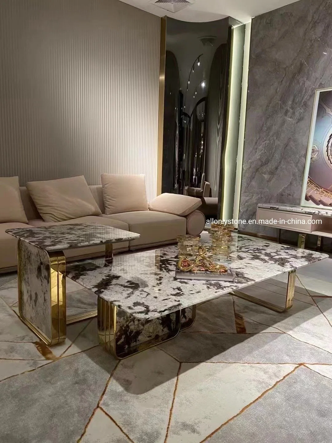 Natural Luxury Stone Patagonia Quartzite Sofa Living Room Furniture for Coffee Center Table