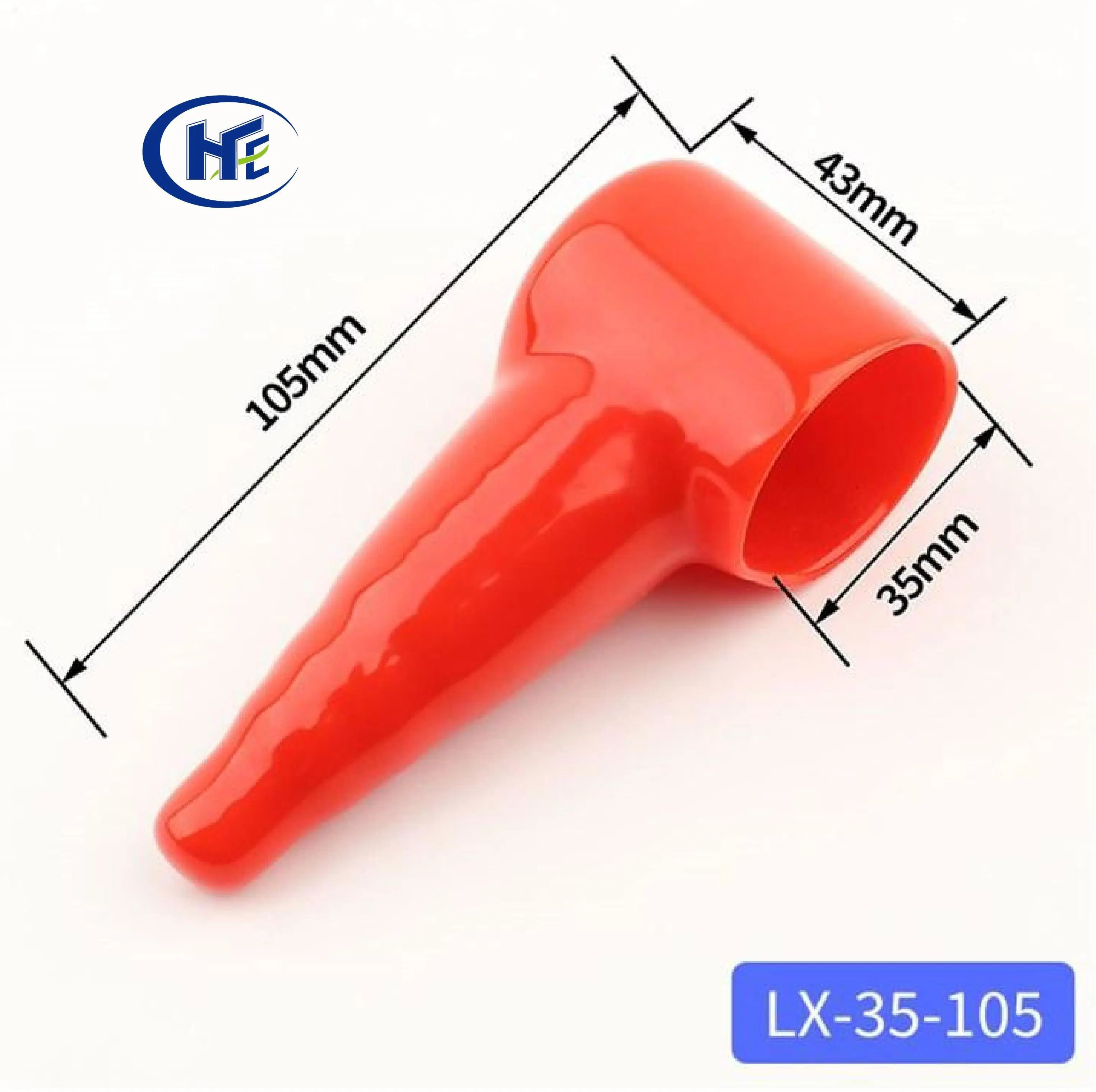 50mm2 to 120mm2 RoHS Battery Protective Boot Soft Rubber Terminal Cap Pipe Type Plastic Terminal Protector Battery Terminal Insulated Cover Lx-35-105