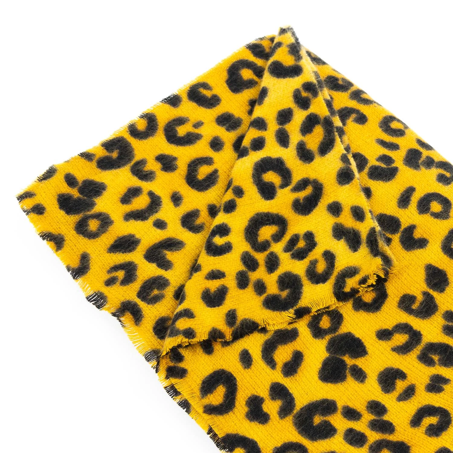 Accueil accessoire Rui grossiste Vêtements de dessus les femmes de l'hiver chaud moutarde Soft Cashmere se sentent Tassel Leopard Cheetah châle Pattern grand foulard de contrat cadre