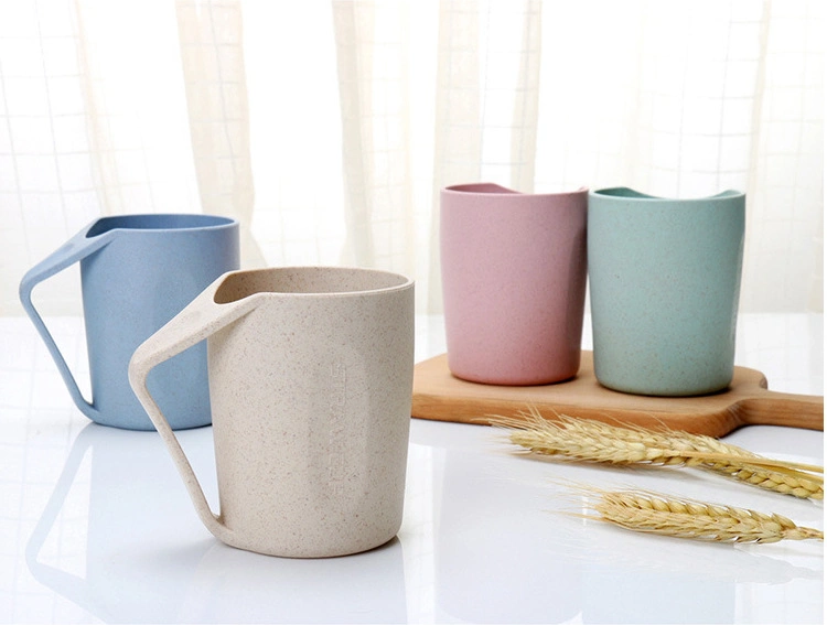 Proper Price New Design New Arrival Wheat Straw Plastic High Capacity Cup Mug Mouthwash BPA Free