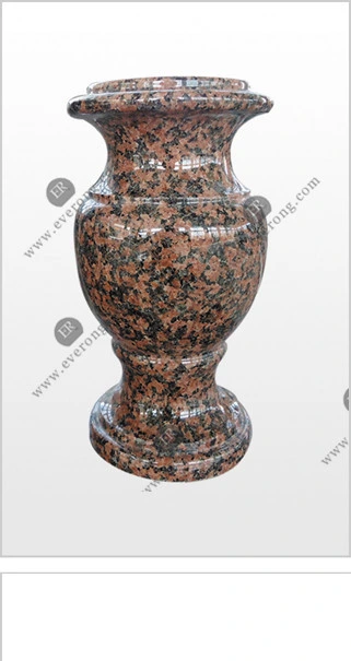 Attractive Design Granite Round Vase for Cemetery Memorial