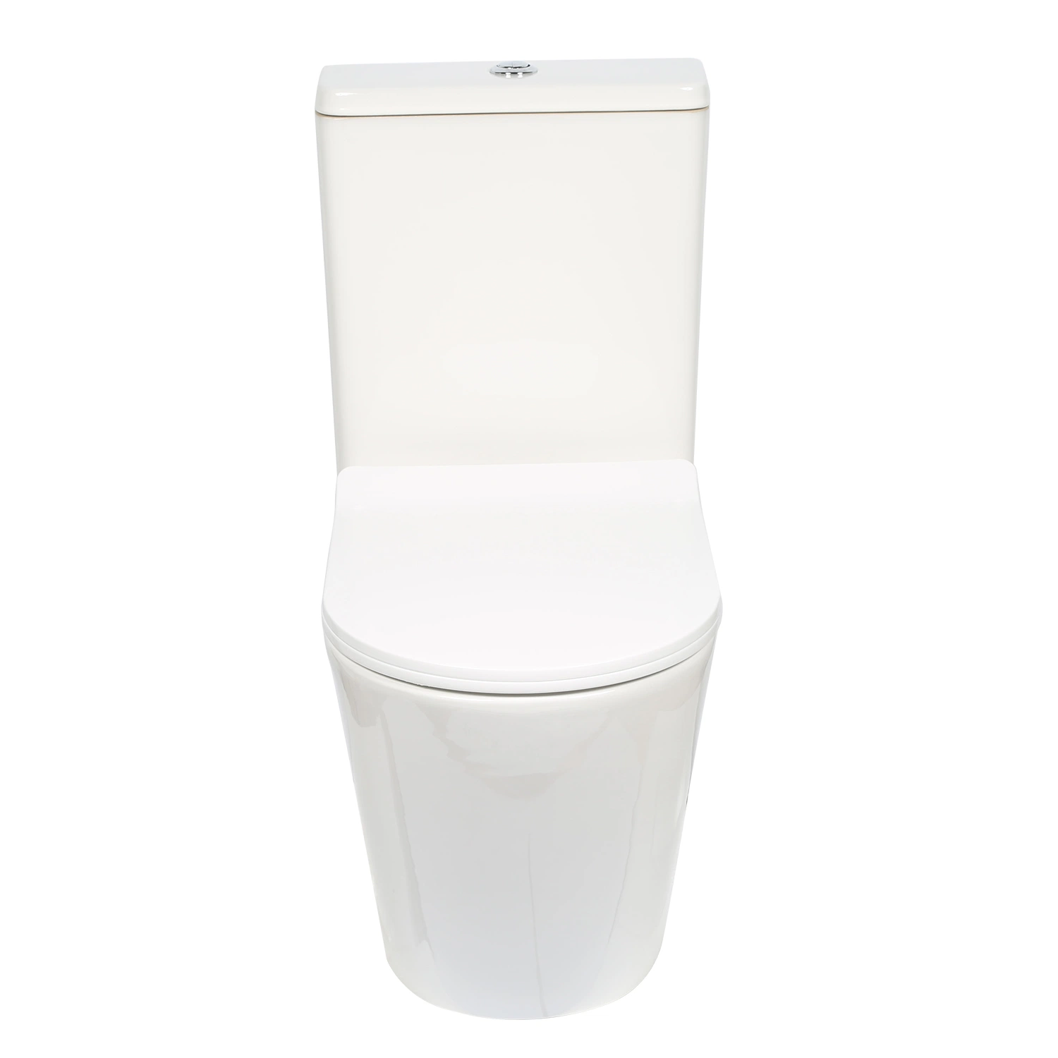 Factory Supply Sanitary Ware White Color Round Water Closet Wc Washdown Two Piece P-Trap Toilet