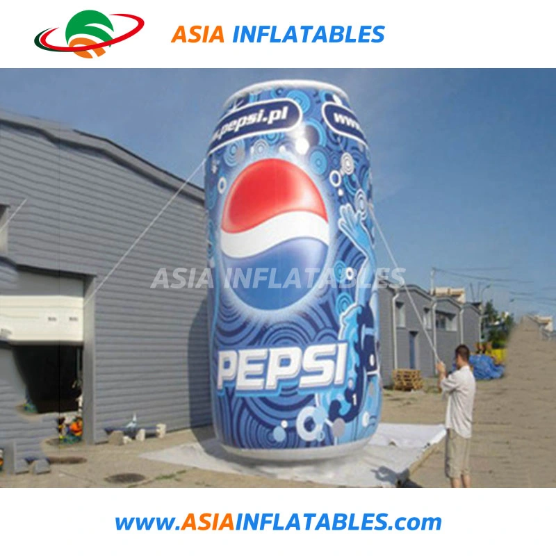 Publicidad inflables gigantes de latas para la promoción, una botella de agua inflable