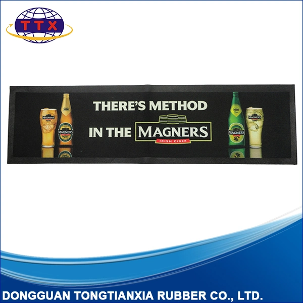 Promotional Custom Printing Felt Top Nitrile Rubber Bar Mat