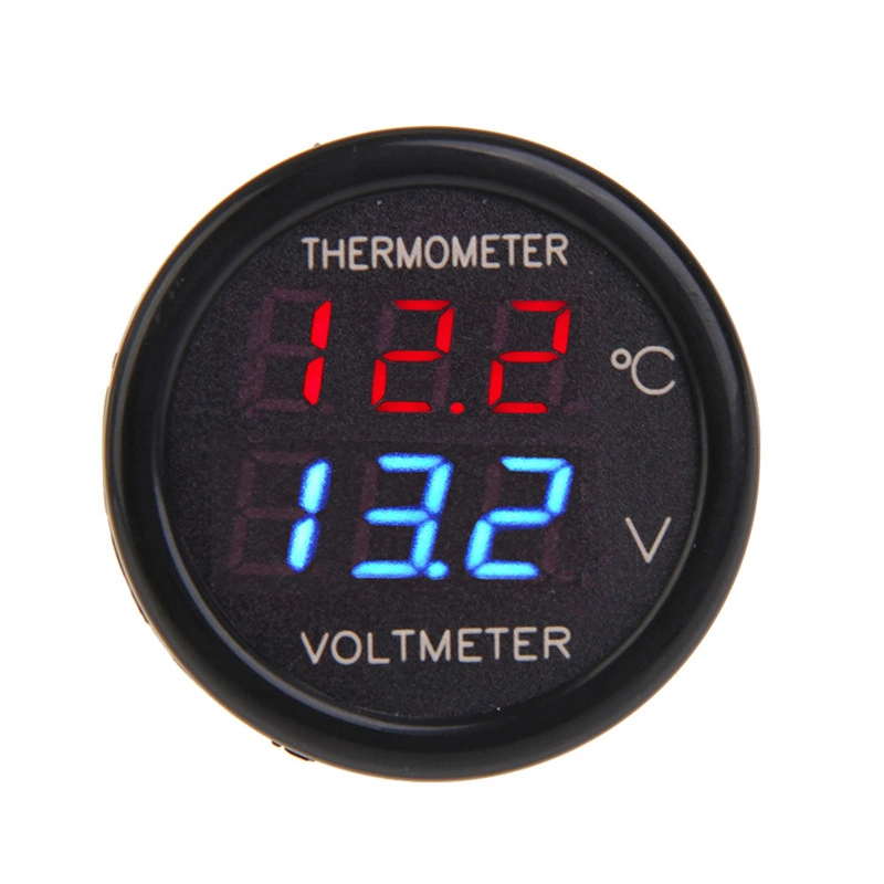 Auto Car Cigarette Lighter Dual Display LED Digital Voltmeter Thermometer