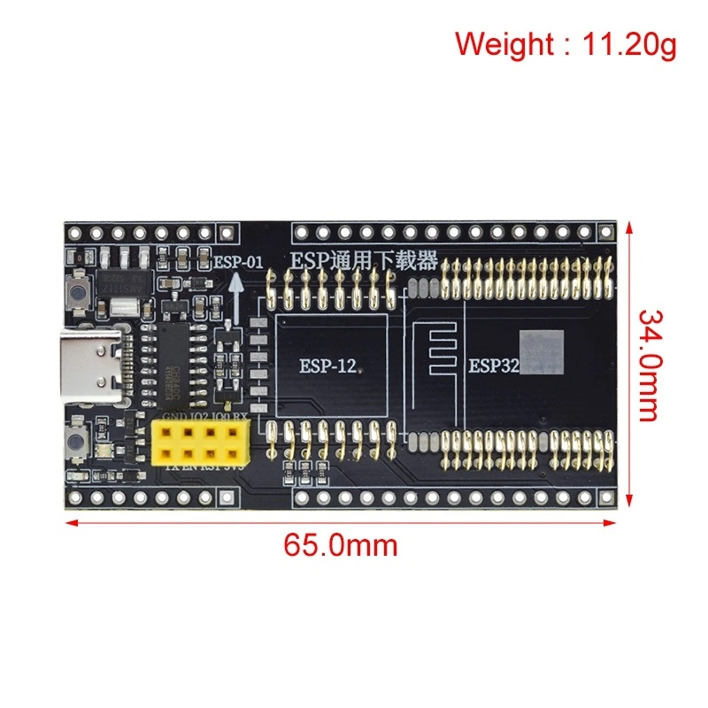 Esp8266 Esp32-Wrover placa de desarrollo de prueba de programador de zócalo Downloader para Esp-01 Esp01s Esp12 Esp32 adaptador CH340