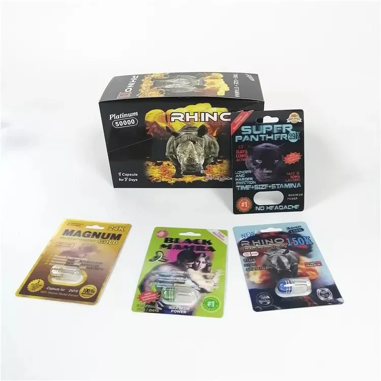 سوبر بانثر الرجال Pill 3D Rhino Blaster Card لكبسول