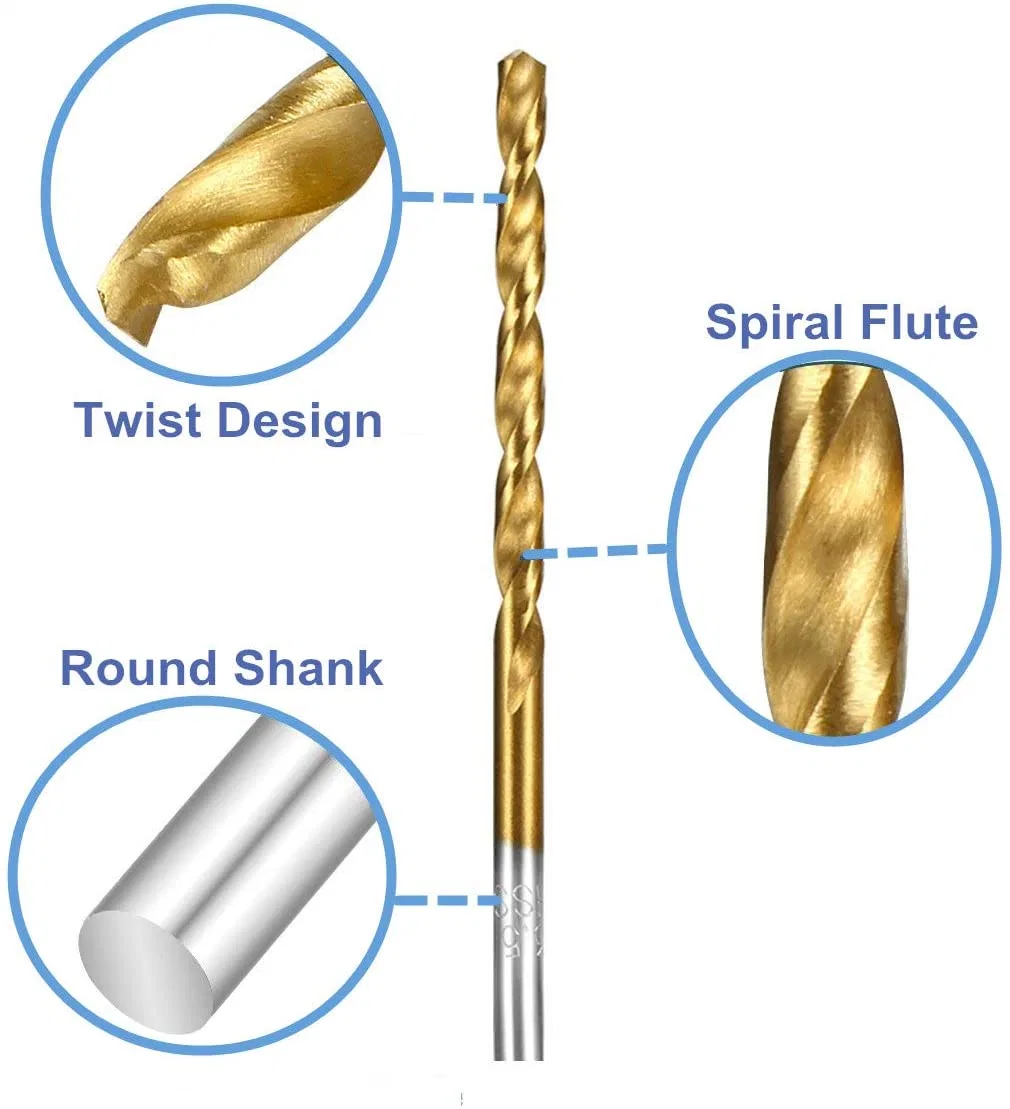 DIN338 HSS M35 Co5% Twist Drill Bits for Stainless Steel Amber Finished Fully Ground High Speed Steel